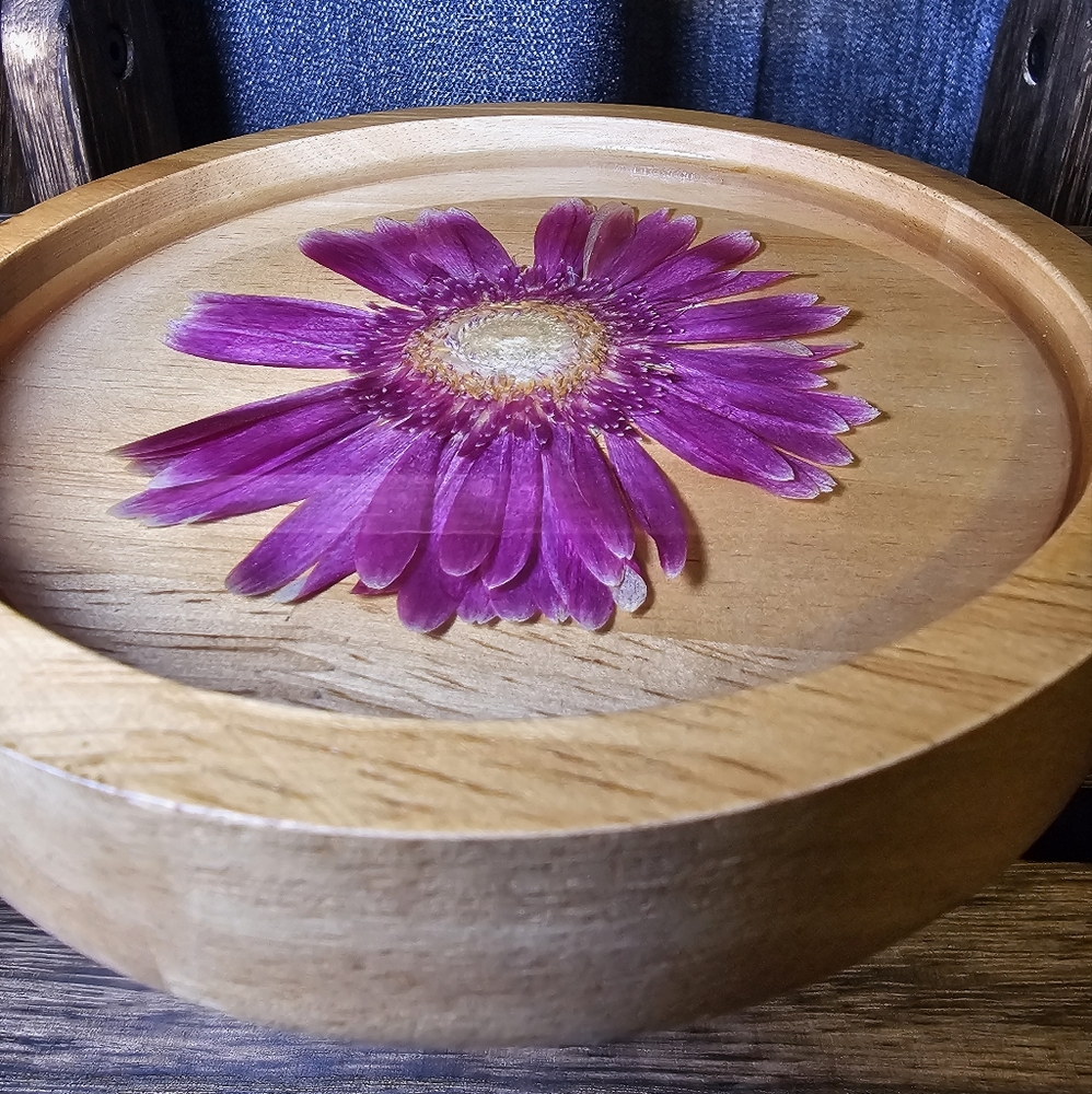NEW Handmade Teak Wood & Resin Trinket Tray - Picture 8 of 9